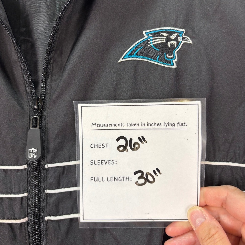 Vtg Reebok Men's Carolina‎ Panthers NFL SI Windbreaker Jacket Black Gray Sz XL - Picture 4 of 12